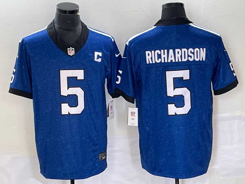 Men & Women & Youth Indianapolis Colts #5 Anthony Richardson Royal 2023 FUSE Indiana Nights Limited Stitched Jersey->green bay packers->NFL Jersey